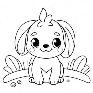 Cute Easter Dog With Bunny Ears Coloring Page 72175-57147