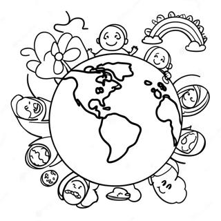 Happy Earth Day Kids Coloring Page 72215-57173