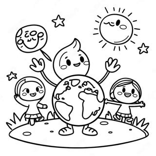 Happy Earth Day Kids Coloring Page 72215-57174