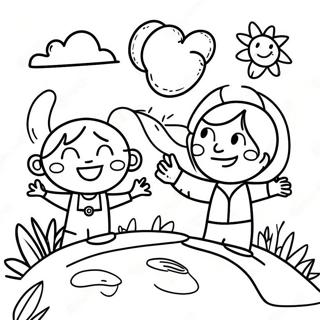 Happy Earth Day Kids Coloring Page 72215-57176