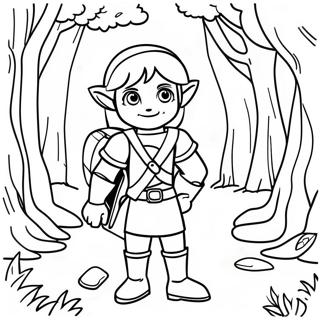 Link In A Majestic Forest Coloring Page 72255-57205