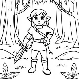 Link In A Majestic Forest Coloring Page 72255-57206