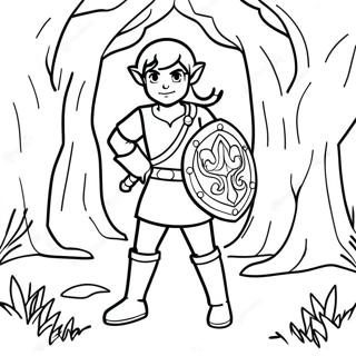 Link In A Majestic Forest Coloring Page 72255-57207