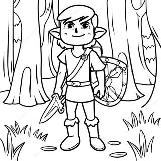 Link In A Majestic Forest Coloring Page 72255-57208