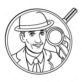 Detective With Magnifying Glass Coloring Page 72265-57209