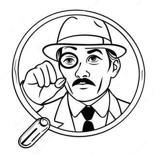 Detective With Magnifying Glass Coloring Page 72265-57212