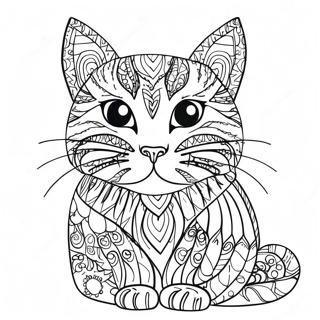 Colorful Laurel Burch Cat Coloring Page 72295-57238