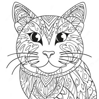 Colorful Laurel Burch Cat Coloring Page 72295-57239