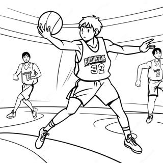 Kuroko S Basketball Action Pose Coloring Page 72315-57267