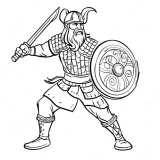 Vikings Player In Action Coloring Page 7231-5750