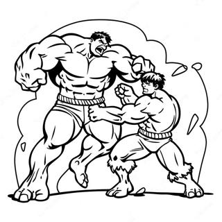 Hulk Vs Abomination Epic Battle Coloring Page 72434-57346