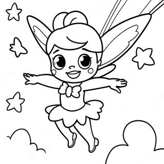 Tinker Bell Flying In The Sky Coloring Page 72475-57370