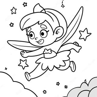 Tinker Bell Flying In The Sky Coloring Page 72475-57372