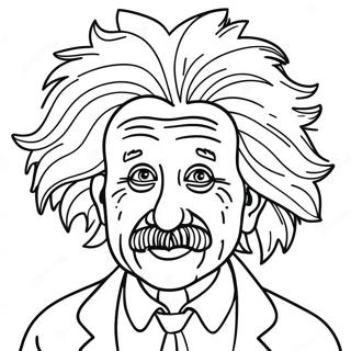 Funny Albert Einstein With Crazy Hair Coloring Page 72485-57385