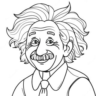 Funny Albert Einstein With Crazy Hair Coloring Page 72485-57386