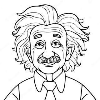 Funny Albert Einstein With Crazy Hair Coloring Page 72485-57387