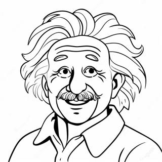 Funny Albert Einstein With Crazy Hair Coloring Page 72485-57388