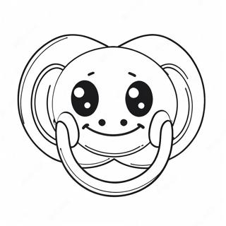 Cute Pacifier With Smiley Face Coloring Page 72525-57421