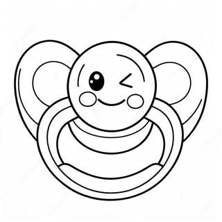 Cute Pacifier With Smiley Face Coloring Page 72525-57422