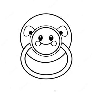 Cute Pacifier With Smiley Face Coloring Page 72525-57423