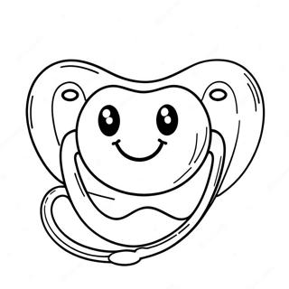 Cute Pacifier With Smiley Face Coloring Page 72525-57424