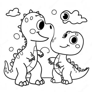 2 Year Olds Cute Dinosaurs Coloring Page 72545-57433