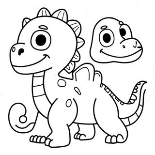 2 Year Olds Cute Dinosaurs Coloring Page 72545-57436