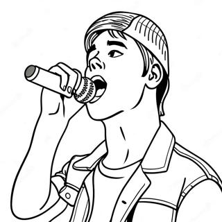 Justin Bieber Singing On Stage Coloring Page 7261-5782