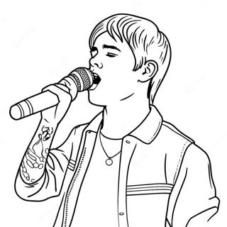 Justin Bieber Singing On Stage Coloring Page 7261-5784