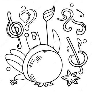 Thanksgiving Music Coloring Pages