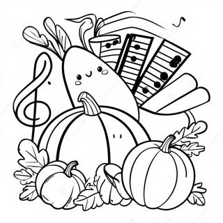 Thanksgiving Music Notes Coloring Page 72664-57531