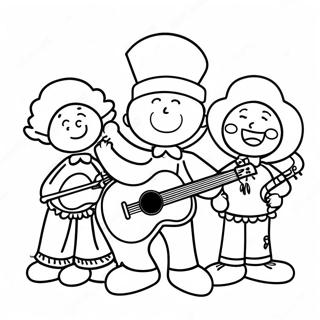 Cheerful Thanksgiving Band Coloring Page 72665-57527