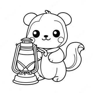 Cute Hu Tao With Lantern Coloring Page 72705-57561