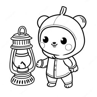 Cute Hu Tao With Lantern Coloring Page 72705-57562