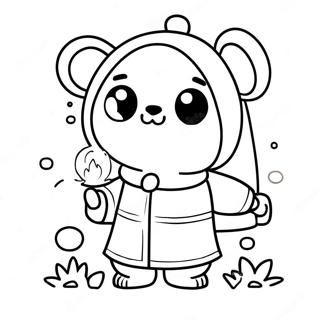 Cute Hu Tao With Lantern Coloring Page 72705-57563