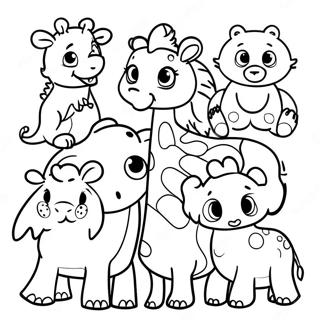 Whimsical Zoo Animals Coloring Page 72805-57643