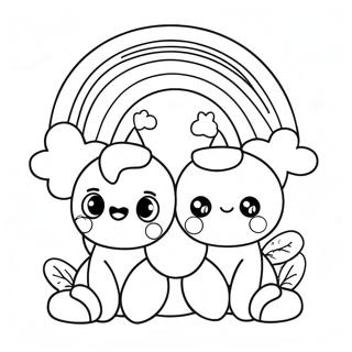 Blue Rainbow Friends Coloring Pages