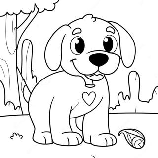 Clifford The Big Red Dog Playing Fetch Coloring Page 73055-57838