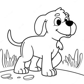 Clifford The Big Red Dog Playing Fetch Coloring Page 73055-57839