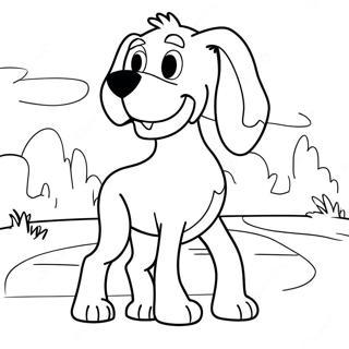 Clifford The Big Red Dog Playing Fetch Coloring Page 73055-57840