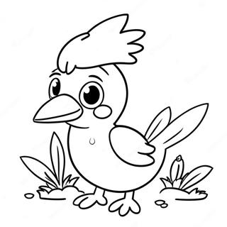 Cute Farfetch D With Leek Coloring Page 73065-57847