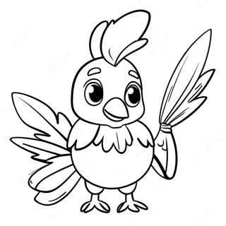 Cute Farfetch D With Leek Coloring Page 73065-57848