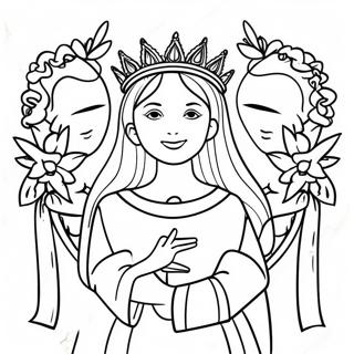 Beautiful May Crowning Ceremony Coloring Page 73075-57861