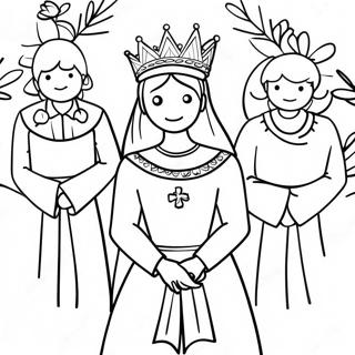 Beautiful May Crowning Ceremony Coloring Page 73075-57862