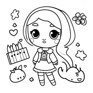 Cute Bad Girl Gacha Life Coloring Page 73084-57858