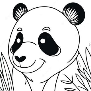 Happy Panda Face Coloring Page 73155-57925