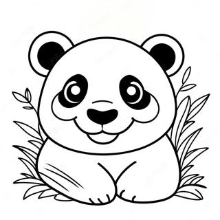 Happy Panda Face Coloring Page 73155-57926