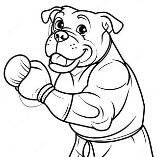 Boxer In Action Coloring Page 7321-5837