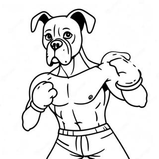 Boxer In Action Coloring Page 7321-5838