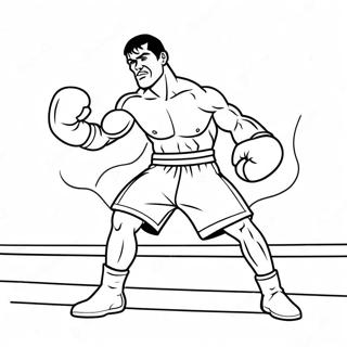 Boxer In Action Coloring Page 7321-5840